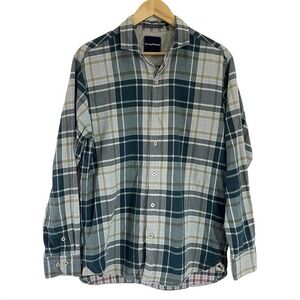 Tommy Bahama Shirt Mens Medium M Plaid Button Up Contrasting Lining